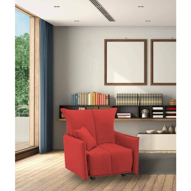 Sofá cama individual Talamo Italia Paola, Sillón de salón, Apertura del carrito, Made in Italy, en tejido acolchado, con reposabrazos estándar, Cm:
Sofá cama individual Talamo Italia Paola, Sillón de salón, Apertura del carrito, Made in Italy, en tejido acolchado, con reposabrazos estándar, Cm: