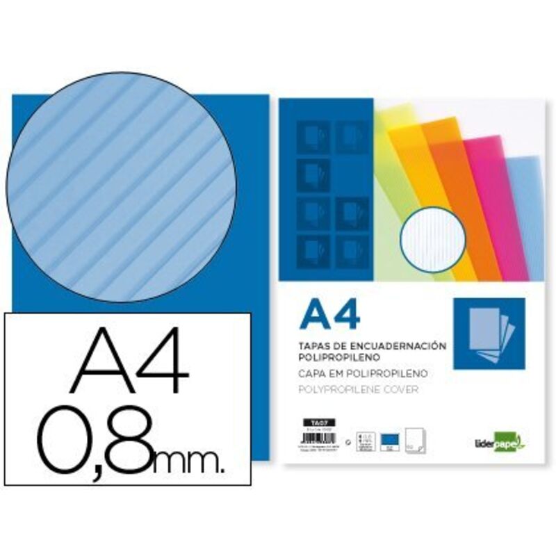 Tapa encuadernacion polipropileno ondulado a4 0.8 mm azul paquete de 50 unidades - Liderpapel
Tapa encuadernacion polipropileno ondulado a4 0.8 mm azul paquete de 50 unidades - Liderpapel
