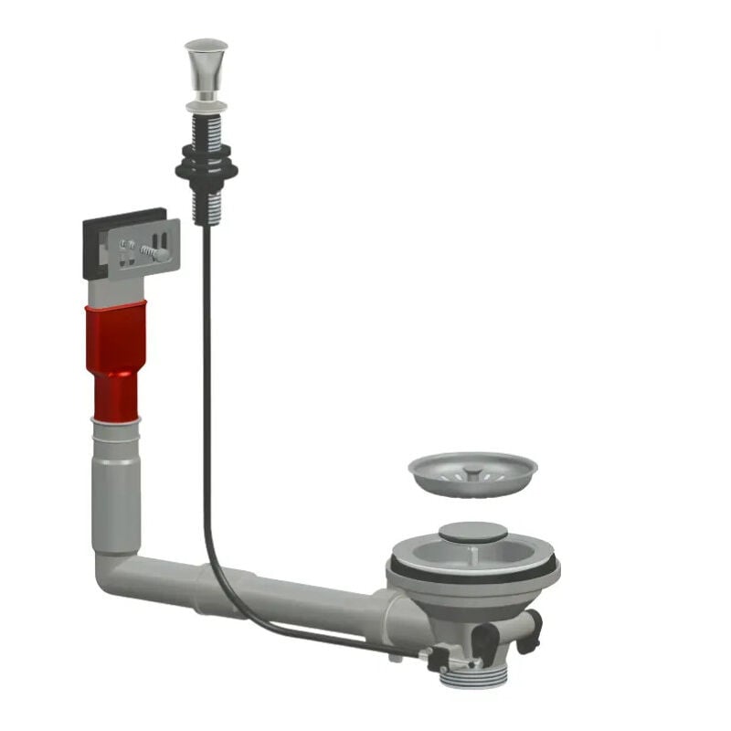 Lira - Tapón de fregadero automático con rebosadero rectangular y pulsador cromado 
Lira - Tapón de fregadero automático con rebosadero rectangular y pulsador cromado