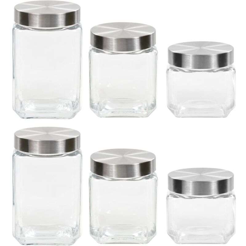 Tarros de almacenaje con tapa plateada 6 uds 800/1200/1700 ml - Transparente - Vidaxl
Tarros de almacenaje con tapa plateada 6 uds 800/1200/1700 ml - Transparente - Vidaxl