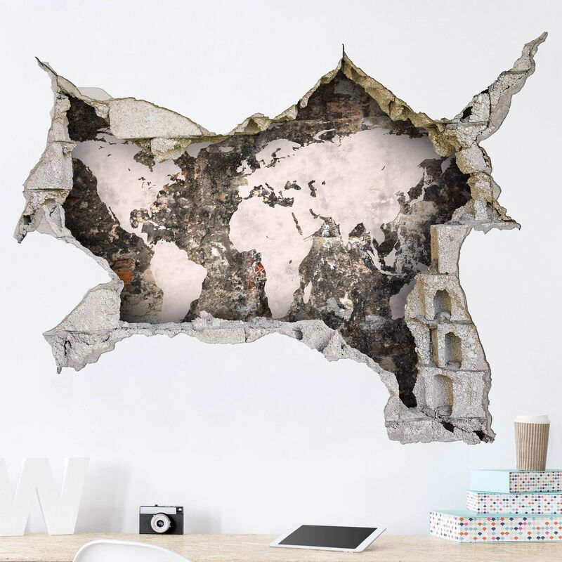 Bilderwelten - Tatuaje de pared - 3D - Old Wall World Map - Apaisado 3:4 Dimensión LxA: 75cm x 100cm
Bilderwelten - Tatuaje de pared - 3D - Old Wall World Map - Apaisado 3:4 Dimensión LxA: 75cm x 100cm