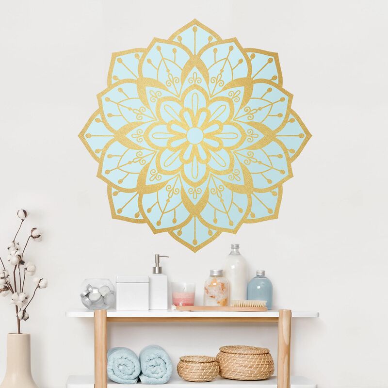 Bilderwelten - Tatuaje de pared - Mandala Flower Pattern Gold Light Blue Dimensión LxA: 100cm x 100cm
Bilderwelten - Tatuaje de pared - Mandala Flower Pattern Gold Light Blue Dimensión LxA: 100cm x 100cm