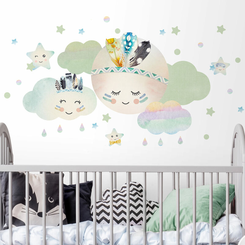Bilderwelten - Tatuaje de pared - Watercolor Moon Clouds Stars With Feathers Dimensión LxA: 80cm x 80cm
Bilderwelten - Tatuaje de pared - Watercolor Moon Clouds Stars With Feathers Dimensión LxA: 80cm x 80cm
