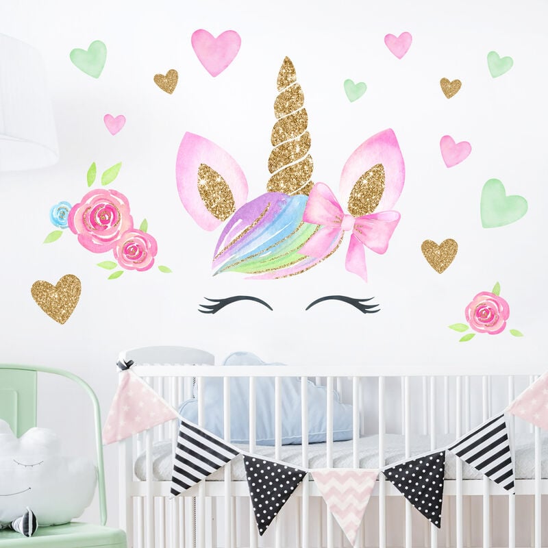 Bilderwelten - Tatuaje de pared - Watercolor Unicorn Gold Glitter Flowers Dimensión LxA: 120cm x 120cm
Bilderwelten - Tatuaje de pared - Watercolor Unicorn Gold Glitter Flowers Dimensión LxA: 120cm x 120cm