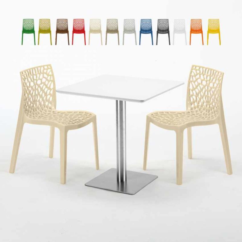 Mesa Cuadrada Blanca 70x70 cm con Base de Acero y 2 Sillas De Colores Gruvyer STRAWBERRY | Color: Beige
Mesa Cuadrada Blanca 70x70 cm con Base de Acero y 2 Sillas De Colores Gruvyer STRAWBERRY | Color: Beige