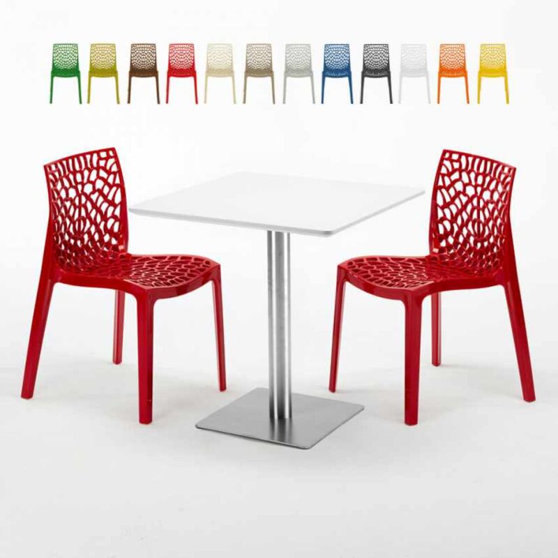 Mesa Cuadrada Blanca 70x70 cm con Base de Acero y 2 Sillas De Colores Gruvyer STRAWBERRY | Color: Rojo
Mesa Cuadrada Blanca 70x70 cm con Base de Acero y 2 Sillas De Colores Gruvyer STRAWBERRY | Color: Rojo