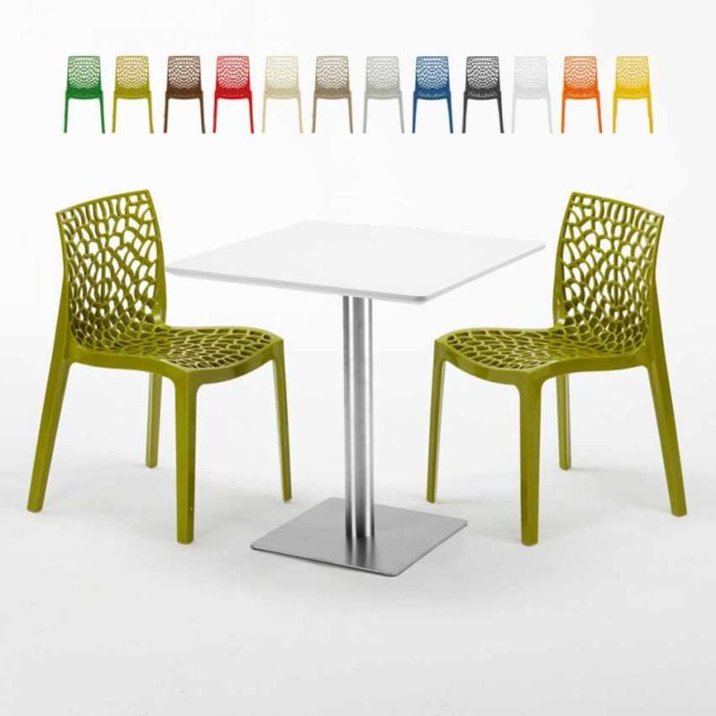 Mesa Cuadrada Blanca 70x70 cm con Base de Acero y 2 Sillas De Colores Gruvyer STRAWBERRY | Color: Verde Anís
Mesa Cuadrada Blanca 70x70 cm con Base de Acero y 2 Sillas De Colores Gruvyer STRAWBERRY | Color: Verde Anís