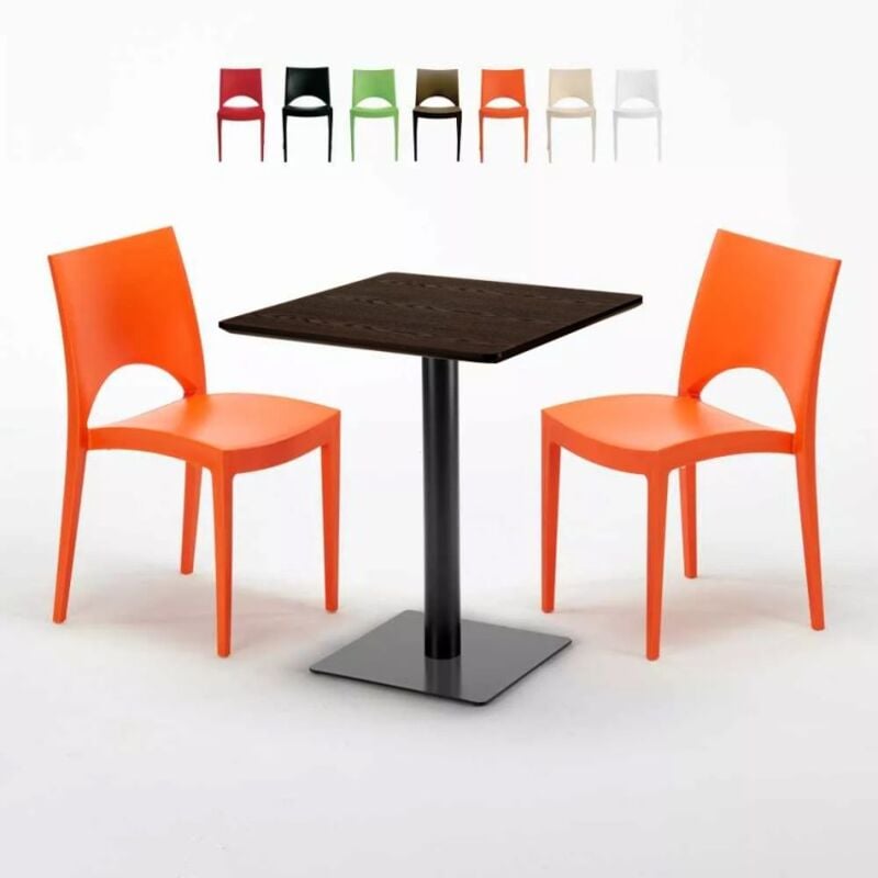 Mesa Cuadrada 60x60 cm Base Negra y Tablero de Madera con 2 Sillas De Colores Paris Kiss | Color: Naranja
Mesa Cuadrada 60x60 cm Base Negra y Tablero de Madera con 2 Sillas De Colores Paris Kiss | Color: Naranja