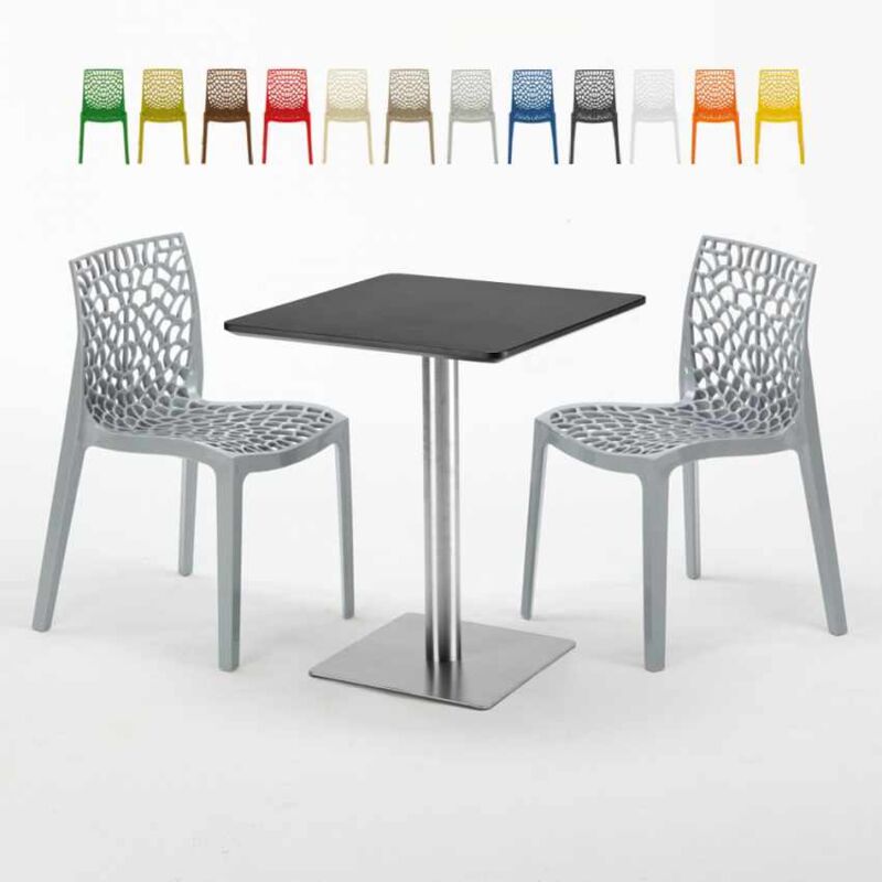 Mesa Cuadrada 60x60 cm Base de Acero y Tablero Negro con 2 Sillas De Colores Gruvyer Pistachio | Color: Gris
Mesa Cuadrada 60x60 cm Base de Acero y Tablero Negro con 2 Sillas De Colores Gruvyer Pistachio | Color: Gris
