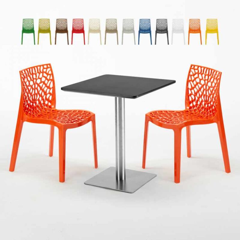 Mesa Cuadrada 60x60 cm Base de Acero y Tablero Negro con 2 Sillas De Colores Gruvyer Pistachio | Color: Naranja
Mesa Cuadrada 60x60 cm Base de Acero y Tablero Negro con 2 Sillas De Colores Gruvyer Pistachio | Color: Naranja