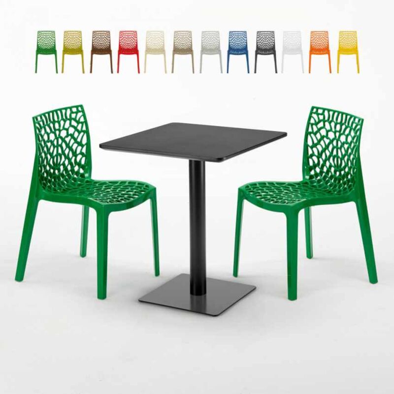 Mesa Cuadrada Negra 60x60 cm con 2 Sillas De Colores Gruvyer Licorice | Color: Verde
Mesa Cuadrada Negra 60x60 cm con 2 Sillas De Colores Gruvyer Licorice | Color: Verde