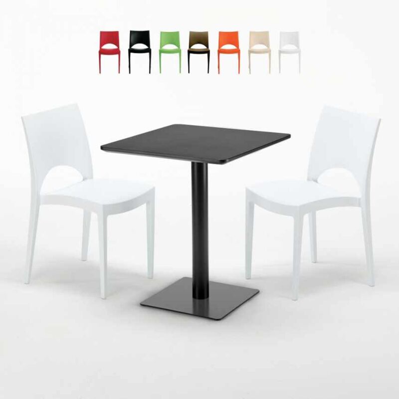 Mesa Cuadrada Negra 60x60 cm con 2 Sillas De Colores Paris Licorice | Color: Blanco
Mesa Cuadrada Negra 60x60 cm con 2 Sillas De Colores Paris Licorice | Color: Blanco