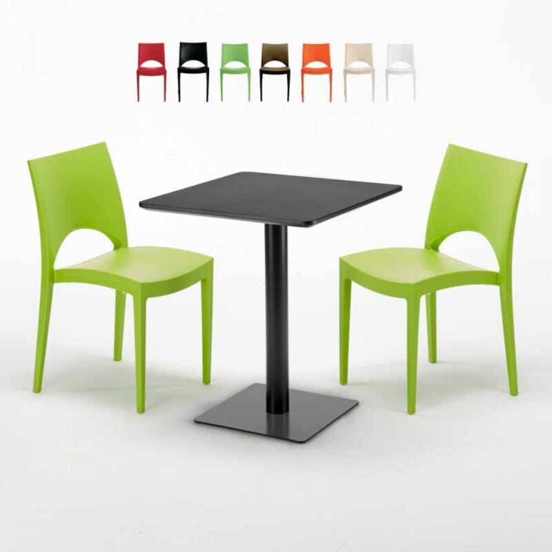 Mesa Cuadrada Negra 60x60 cm con 2 Sillas De Colores Paris Licorice | Color: Verde oscuro
Mesa Cuadrada Negra 60x60 cm con 2 Sillas De Colores Paris Licorice | Color: Verde oscuro