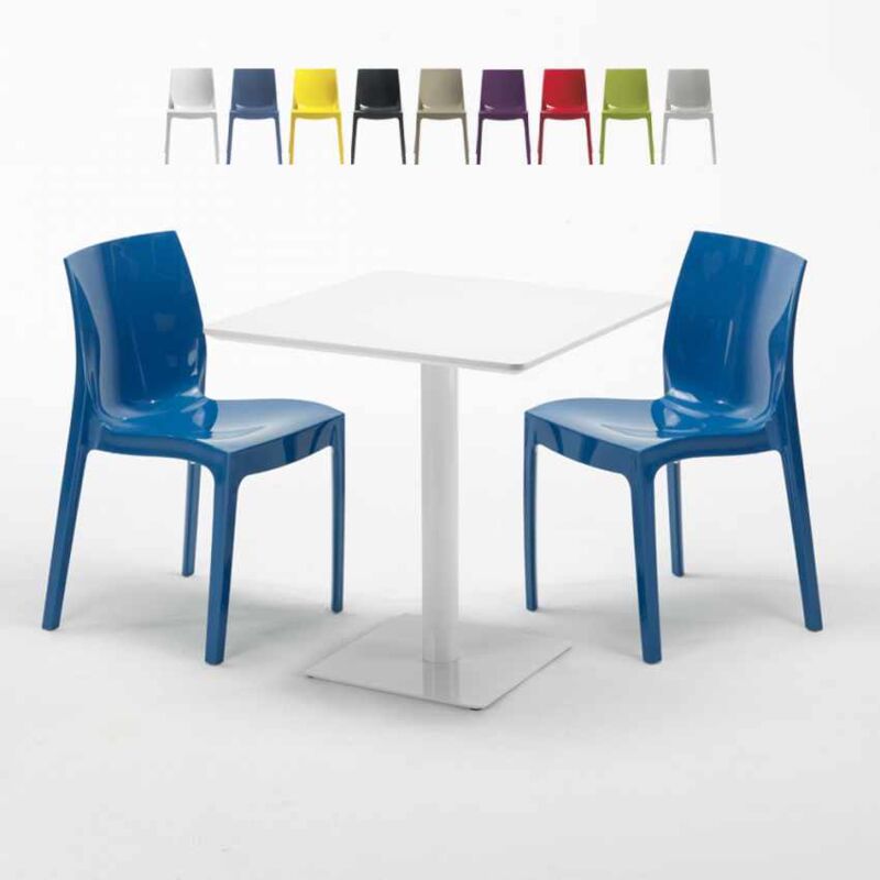 Mesa Cuadrada Blanca 70x70 cm y 2 Sillas De Colores Ice Meringue | Color: Azul Marino
Mesa Cuadrada Blanca 70x70 cm y 2 Sillas De Colores Ice Meringue | Color: Azul Marino
