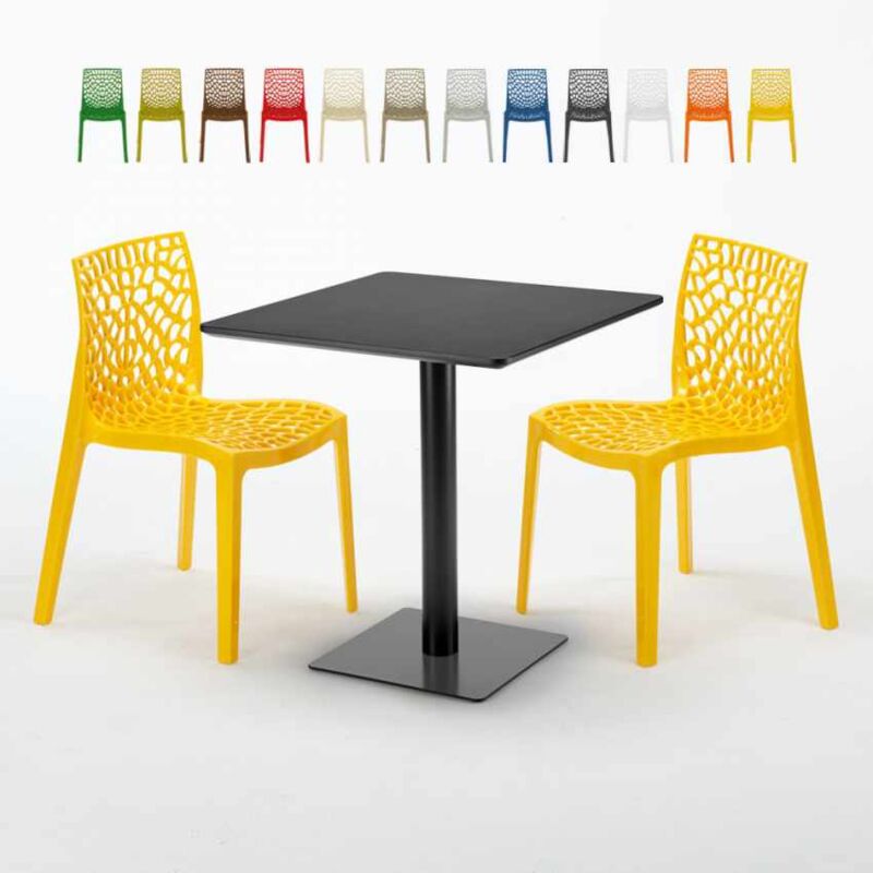 Mesa Cuadrada Negra 70x70 cm y 2 Sillas De Colores Gruvyer Kiwi | Color: Amarillo
Mesa Cuadrada Negra 70x70 cm y 2 Sillas De Colores Gruvyer Kiwi | Color: Amarillo