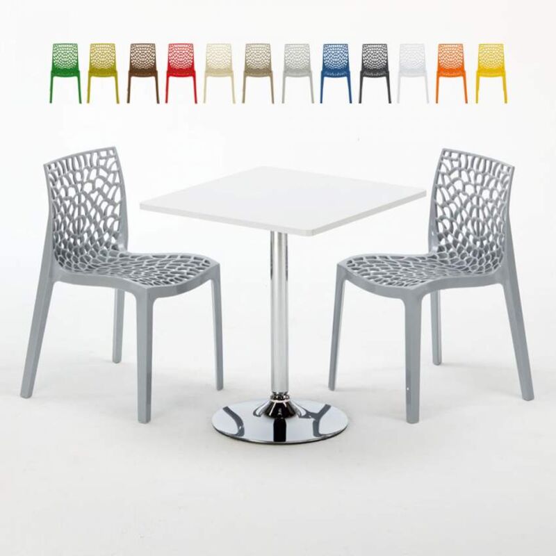 Mesa Cuadrada Blanca 70x70 cm con Base de Acero y 2 Sillas De Colores Gruvyer Cocktail | Color: Gris
Mesa Cuadrada Blanca 70x70 cm con Base de Acero y 2 Sillas De Colores Gruvyer Cocktail | Color: Gris