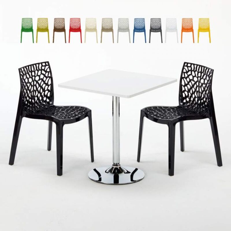 Mesa Cuadrada Blanca 70x70 cm con Base de Acero y 2 Sillas De Colores Gruvyer Cocktail | Color: Negro
Mesa Cuadrada Blanca 70x70 cm con Base de Acero y 2 Sillas De Colores Gruvyer Cocktail | Color: Negro