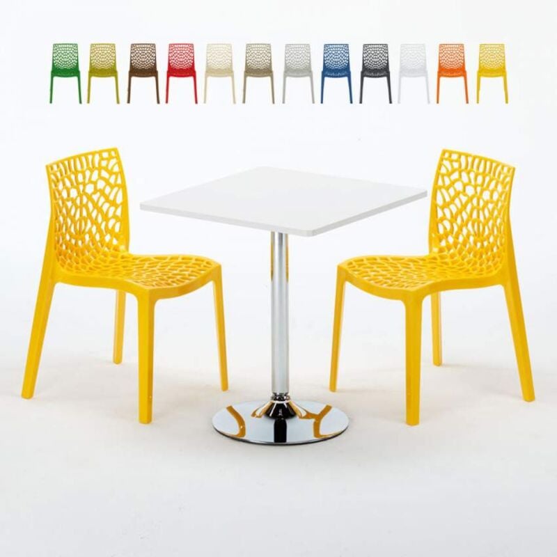 Mesa Cuadrada Blanca 70x70 cm con Base de Acero y 2 Sillas De Colores Gruvyer Cocktail | Color: Amarillo
Mesa Cuadrada Blanca 70x70 cm con Base de Acero y 2 Sillas De Colores Gruvyer Cocktail | Color: Amarillo