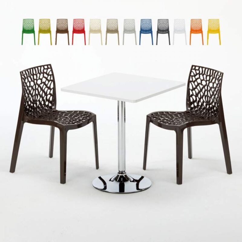 Mesa Cuadrada Blanca 70x70 cm con Base de Acero y 2 Sillas De Colores Gruvyer Cocktail | Color: Marrón
Mesa Cuadrada Blanca 70x70 cm con Base de Acero y 2 Sillas De Colores Gruvyer Cocktail | Color: Marrón