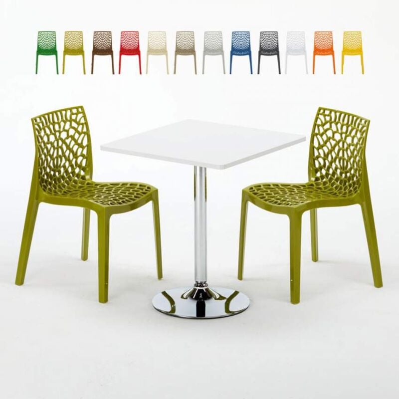 Mesa Cuadrada Blanca 70x70 cm con Base de Acero y 2 Sillas De Colores Gruvyer Cocktail | Color: Verde Anís
Mesa Cuadrada Blanca 70x70 cm con Base de Acero y 2 Sillas De Colores Gruvyer Cocktail | Color: Verde Anís