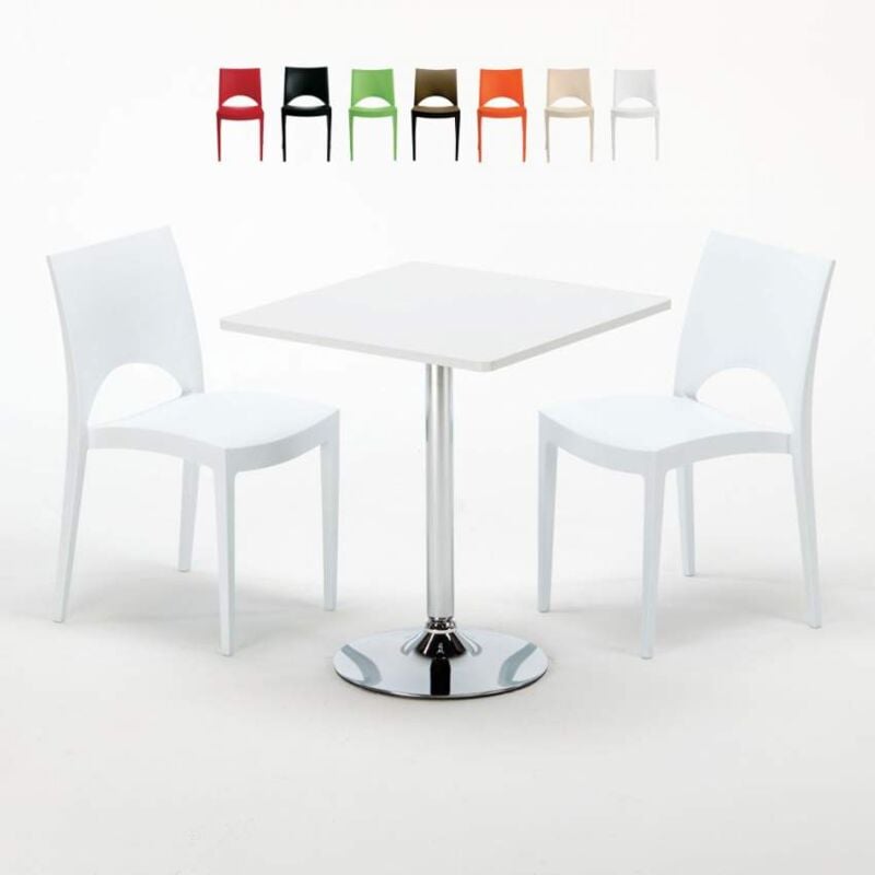 Mesa Cuadrada Blanca 70x70 cm y 2 Sillas De Colores Paris Cocktail | Color: Blanco
Mesa Cuadrada Blanca 70x70 cm y 2 Sillas De Colores Paris Cocktail | Color: Blanco