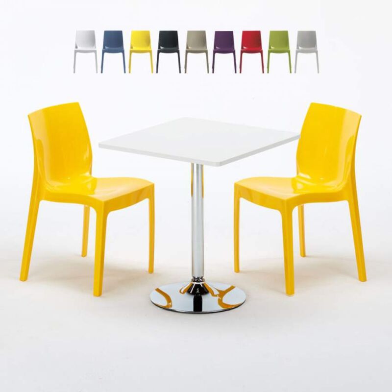 Mesa Cuadrada Blanca 70x70 cm con Base de Acero y 2 Sillas De Colores Ice Cocktail | Color: Amarillo
Mesa Cuadrada Blanca 70x70 cm con Base de Acero y 2 Sillas De Colores Ice Cocktail | Color: Amarillo