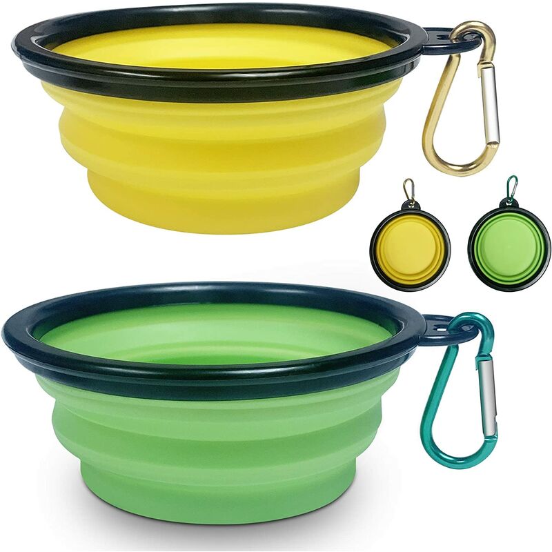 Tazón de viaje portátil 2 piezas Tazón plegable para perros Botella Tazón de silicona con mosquetón Sin BPA Perro Gato Mascota Senderismo Camping
Tazón de viaje portátil 2 piezas Tazón plegable para perros Botella Tazón de silicona con mosquetón Sin BPA Perro Gato Mascota Senderismo Camping