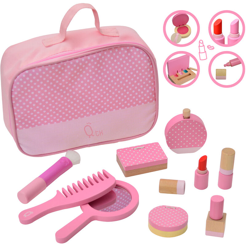 Teamson Kids Chloe Set de tocador de viaje de madera Kit de maquillaje Pretend Play Cosméticos con bolsa y 9 accesorios Fashion Polka Dot Print Pink
Teamson Kids Chloe Set de tocador de viaje de madera Kit de maquillaje Pretend Play Cosméticos con bolsa y 9 accesorios Fashion Polka Dot Print Pink