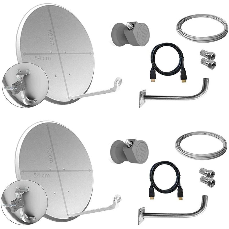 Tecatel K60C1LSCC Kit parabólica 60 cm, Soporte, LNB Universal, Cable y Conectores (K60C2LSCC)
Tecatel K60C1LSCC Kit parabólica 60 cm, Soporte, LNB Universal, Cable y Conectores (K60C2LSCC)