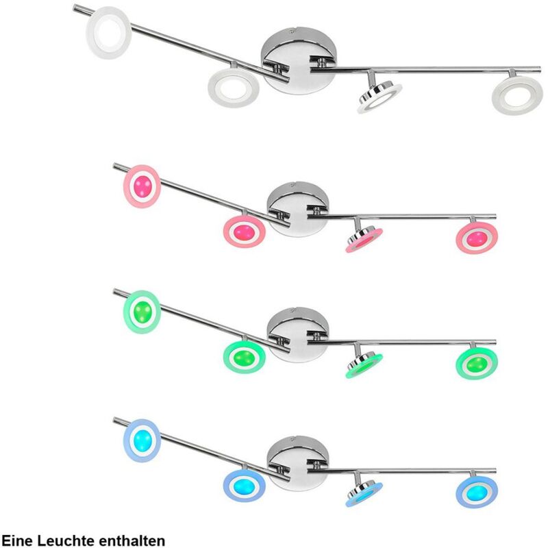 Foco de techo LED RGB, luz de pared regulable, lámpara de cromo con control remoto giratorio, Wofi 9228.05.01.6000
Foco de techo LED RGB, luz de pared regulable, lámpara de cromo con control remoto giratorio, Wofi 9228.05.01.6000