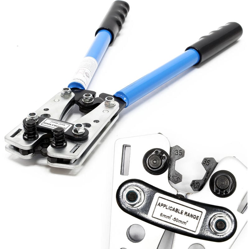 Tenaza crimpadora Alicates terminales 6-50 mm² Pinza prensar pelar cables Punzonadora Herramienta
Tenaza crimpadora Alicates terminales 6-50 mm² Pinza prensar pelar cables Punzonadora Herramienta