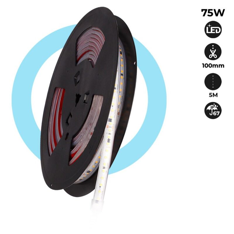 Barcelona Led - Tira LED 220V 75W (600xSMD2835) 12mm IP67 Rollo 5 metros | Blanco frío 6500K
Barcelona Led - Tira LED 220V 75W (600xSMD2835) 12mm IP67 Rollo 5 metros | Blanco frío 6500K