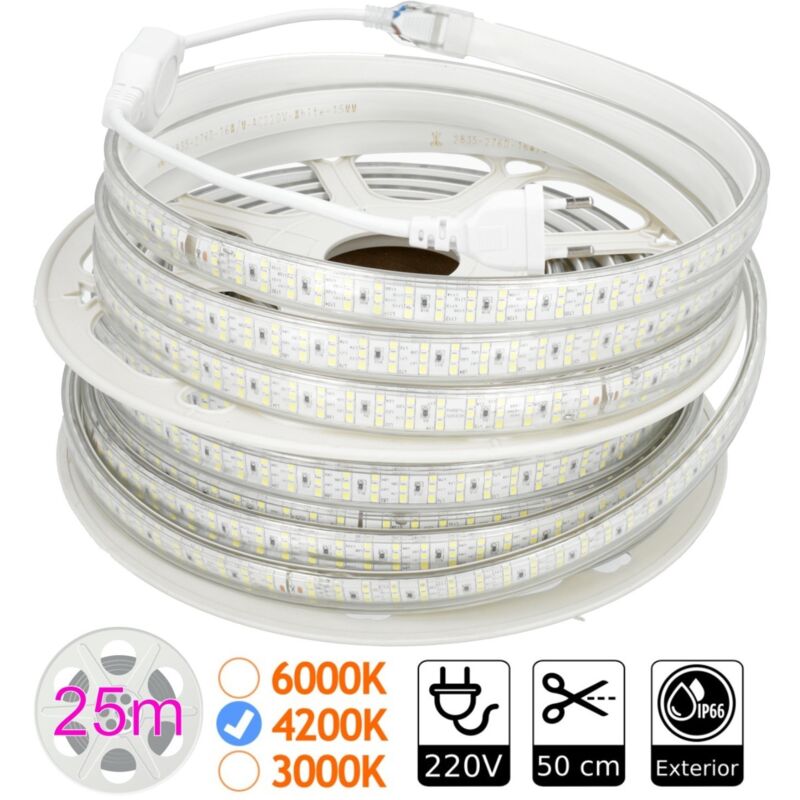 Tira led triple alta potencia 4200K 276 led metro 220V exterior bobina 25m, iluminación y decoración - Jandei
Tira led triple alta potencia 4200K 276 led metro 220V exterior bobina 25m, iluminación y decoración - Jandei