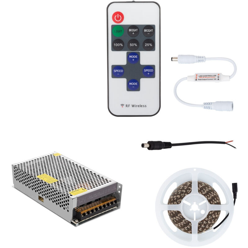 Tira LED 24V DC 60LED/m 5m IP20 Monocolor con Mando Inalámbrico y Alimentación Blanco Frío 6000K - 6500K - Blanco Frío 6000K - 6500K
Tira LED 24V DC 60LED/m 5m IP20 Monocolor con Mando Inalámbrico y Alimentación Blanco Frío 6000K - 6500K - Blanco Frío 6000K - 6500K