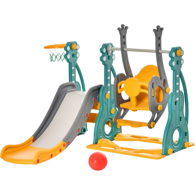 Homcom - Tobogán Infantil con Columpio y Canasta de Baloncesto para 18-36 Meses con Asiento Ajustable Parque Infantil para Interior y Exterior
Homcom - Tobogán Infantil con Columpio y Canasta de Baloncesto para 18-36 Meses con Asiento Ajustable Parque Infantil para Interior y Exterior