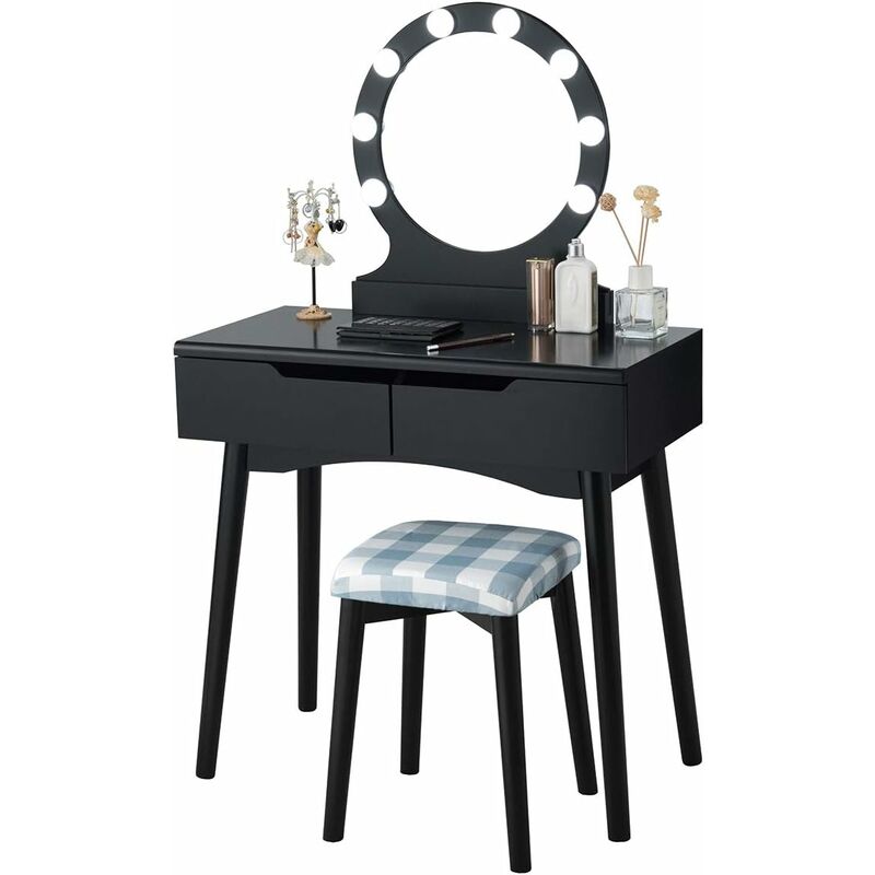 Tocador de Maquillaje con 8 Bombillas de LED,Espejo y Taburete Mesa de Cosmético con 2 Cajones para Dormitorio Habitación
Tocador de Maquillaje con 8 Bombillas de LED,Espejo y Taburete Mesa de Cosmético con 2 Cajones para Dormitorio Habitación
