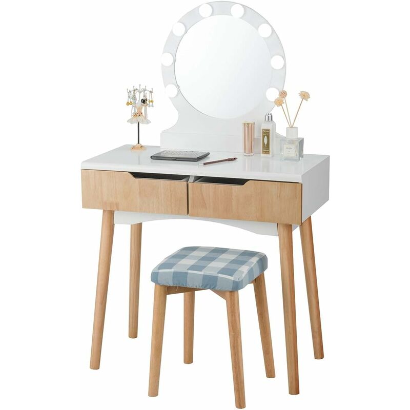 Tocador de Maquillaje con 8 Bombillas de LED,Espejo y Taburete Mesa de Cosmético con 2 Cajones para Dormitorio Habitación
Tocador de Maquillaje con 8 Bombillas de LED,Espejo y Taburete Mesa de Cosmético con 2 Cajones para Dormitorio Habitación