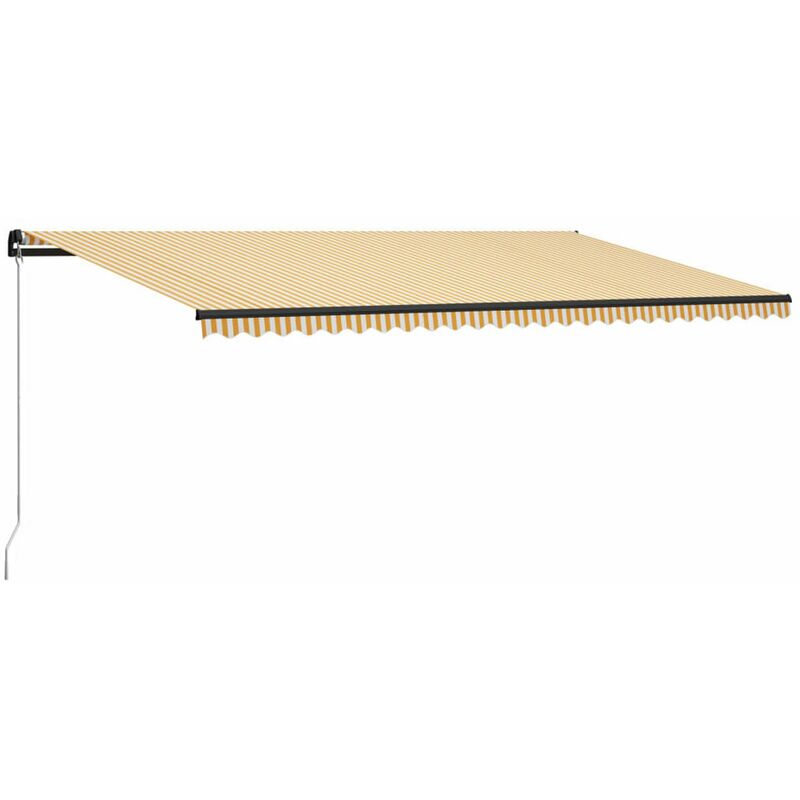 Toldo manual retractil amarillo y blanco 600x300 cm