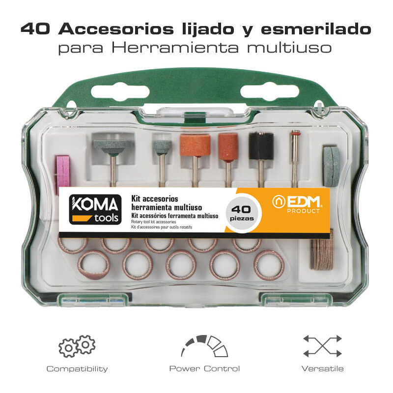Koma Tools 08736 Set 40 Accesorios Koma Tools Para Mini Herramienta Multiusos Rotativa Ref: 08709 Edm
Koma Tools 08736 Set 40 Accesorios Koma Tools Para Mini Herramienta Multiusos Rotativa Ref: 08709 Edm