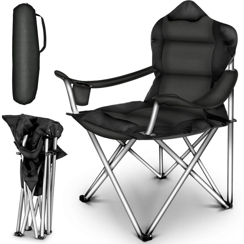 ® Silla de camping plegable y transportable | hasta 150 kg | silla de pesca portátil con reposabrazos y portabebidas (Negro) - Tresko
® Silla de camping plegable y transportable | hasta 150 kg | silla de pesca portátil con reposabrazos y portabebidas (Negro) - Tresko