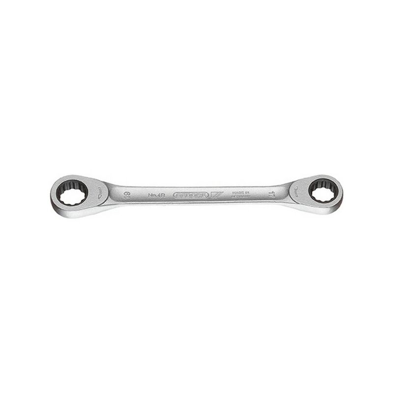 Gedore - Llave poligonal doble con trinquete, lado e/planos : 8 x 9 mm, Largo 134 mm, ángulo de trabajo 7 °
Gedore - Llave poligonal doble con trinquete, lado e/planos : 8 x 9 mm, Largo 134 mm, ángulo de trabajo 7 °