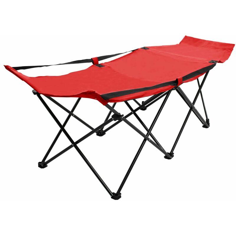 Tumbona plegable acero roja