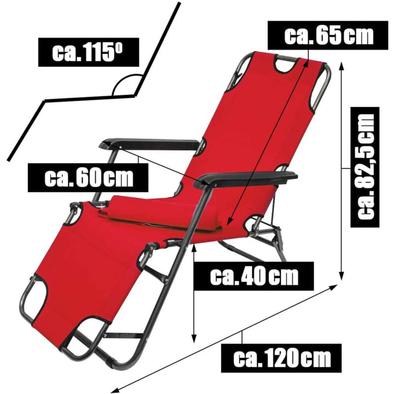 Tumbona Plegable | Cómoda Silla de Playa 153 cm + Reposacabezas + Reposapiernas + Respaldo Reclinable | Rojo
Tumbona Plegable | Cómoda Silla de Playa 153 cm + Reposacabezas + Reposapiernas + Respaldo Reclinable | Rojo