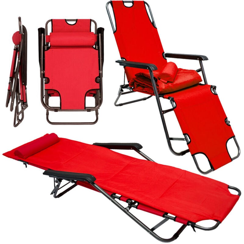 Tumbona Plegable | Cómoda Silla de Playa con Acolchada Amovible 178 cm + Reposacabezas + Reposapiernas + Respaldo Reclinable | Rojo
Tumbona Plegable | Cómoda Silla de Playa con Acolchada Amovible 178 cm + Reposacabezas + Reposapiernas + Respaldo Reclinable | Rojo