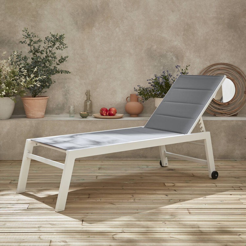 Alice's Garden - Tumbona de aluminio blanco y textileno gris, reclinable 6 posiciones | Solis - Blanco
Alice's Garden - Tumbona de aluminio blanco y textileno gris, reclinable 6 posiciones | Solis - Blanco