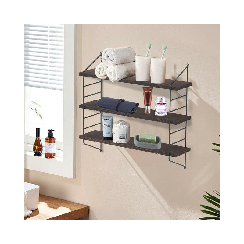 Estantería de Pared de Madera y Metal, Estante Flotante da Pared Decorativa, Baldas Pared Flotante de 3 Estantes para Salón, Dormitorio, Cocina,
Estantería de Pared de Madera y Metal, Estante Flotante da Pared Decorativa, Baldas Pared Flotante de 3 Estantes para Salón, Dormitorio, Cocina,