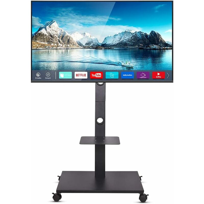 Soporte TV con Ruedas para 32-65 Pulgadas: Soporte TV Móvil de Suelo con 2 Estantes de Metal, Altura Ajustable Inclinable de 15˚, Carga Máx 30kg VESA
Soporte TV con Ruedas para 32-65 Pulgadas: Soporte TV Móvil de Suelo con 2 Estantes de Metal, Altura Ajustable Inclinable de 15˚, Carga Máx 30kg VESA
