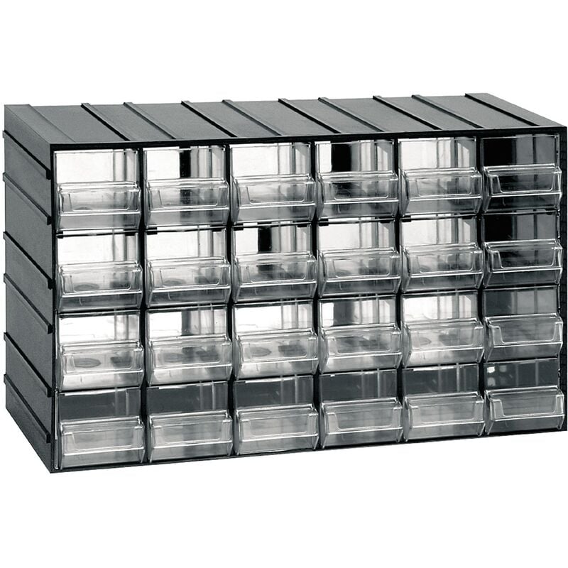 Unidad de almacenamiento modular de plástico L 382 x P 148 x H 230 mm con 24 cajones transparentes
Unidad de almacenamiento modular de plástico L 382 x P 148 x H 230 mm con 24 cajones transparentes