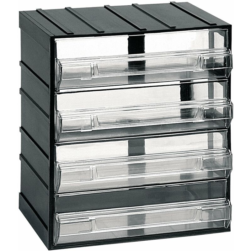 Unidad de almacenamiento modular en plástico L 192 x P 148 x H 230 mm con 4 cajones transparentes
Unidad de almacenamiento modular en plástico L 192 x P 148 x H 230 mm con 4 cajones transparentes