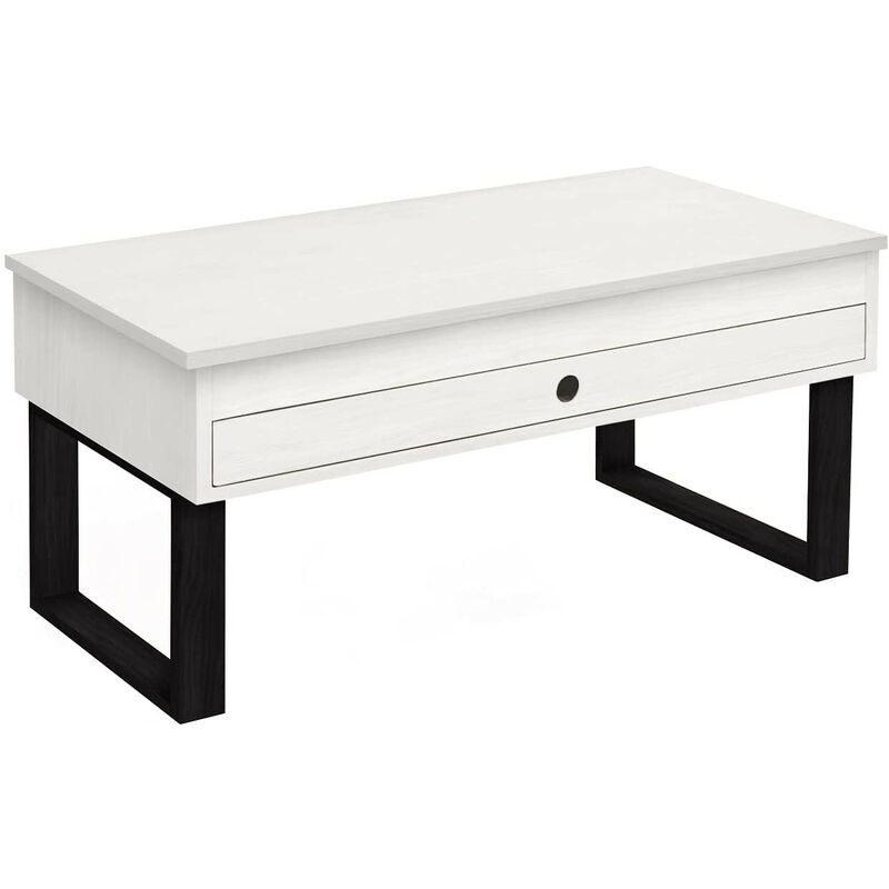 Vanir - Mesa de Centro Elevable Cajón Deslizante, Diseño Industrial-Vintage, Madera Maciza, Acabado Blanco Patas Color Negro. Medidas: 100x50x47 cm
Vanir - Mesa de Centro Elevable Cajón Deslizante, Diseño Industrial-Vintage, Madera Maciza, Acabado Blanco Patas Color Negro. Medidas: 100x50x47 cm